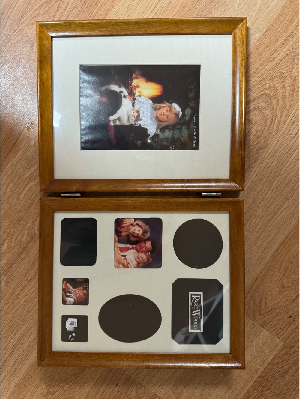 Rare Woods Family Double Picture Frame English Walnut Finish